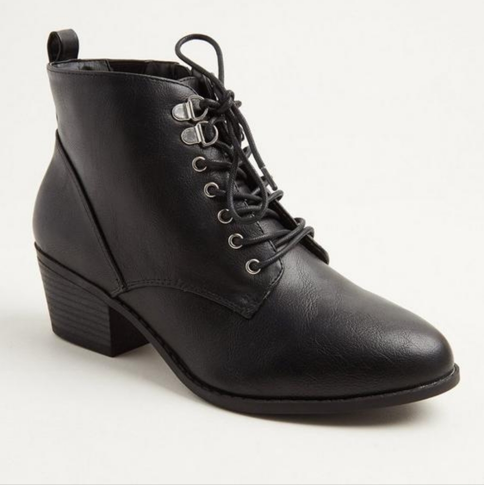 Torrid Black Lace-Up Oxford Bootie 11W